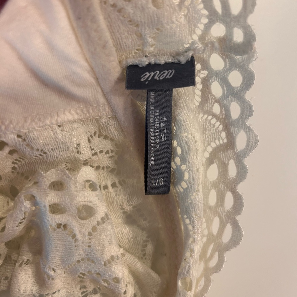 aerie White Lace Racerback Bralette - Picture 3 of 8